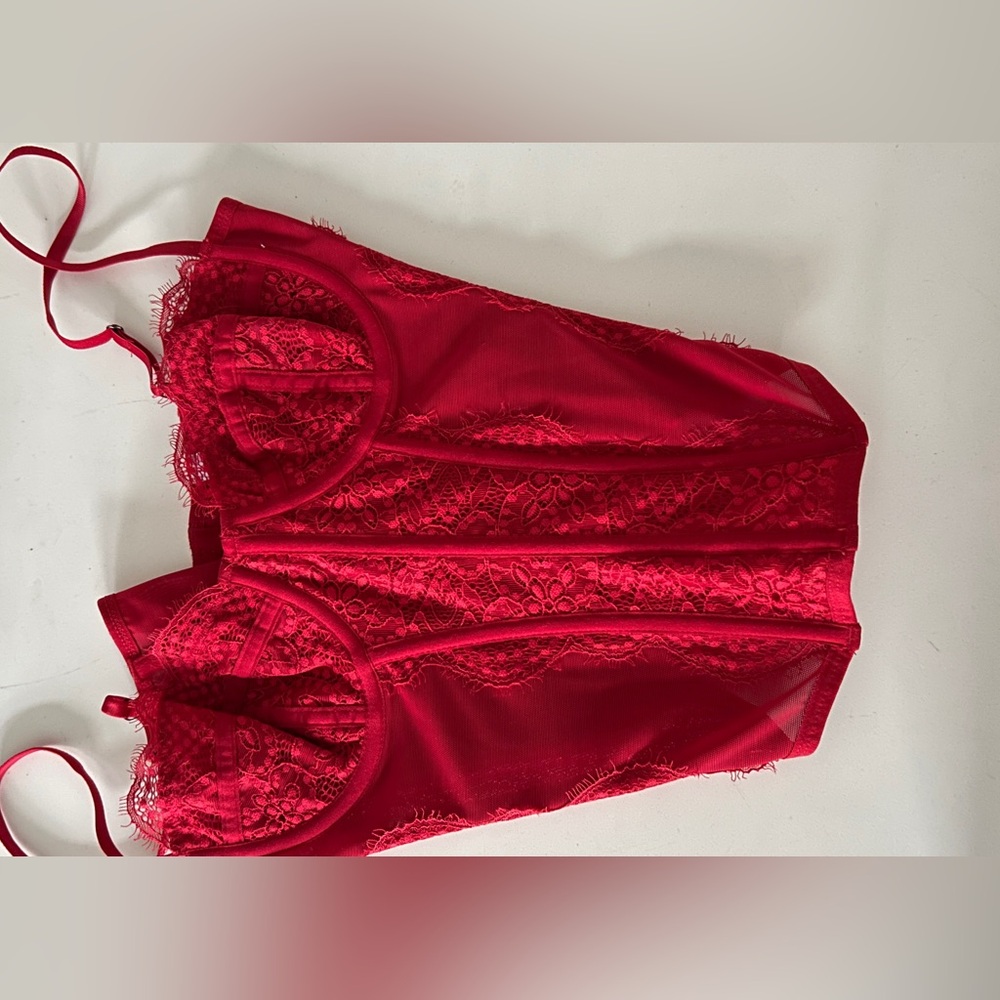 Urban Outfitters Red Lace Chemise